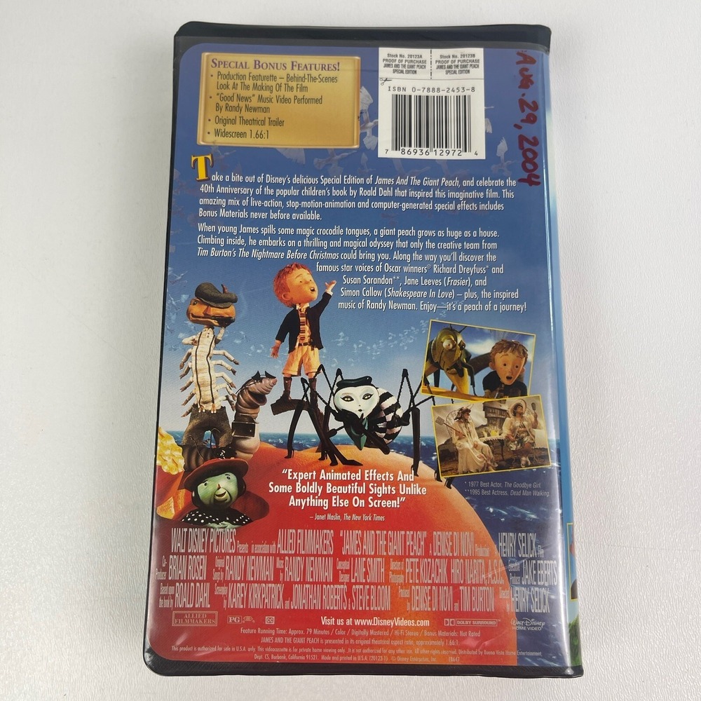James and the Giant Peach (VHS, 2000, Special Edition) - Picture 6 of 9